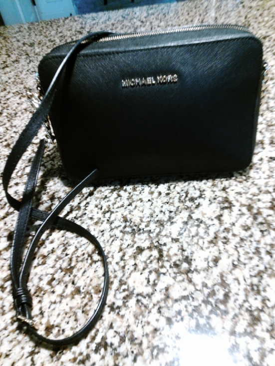 Michael Kors Handbags - Michael Kors Black Leather Crossbody with Gold Logo. New Without Tags